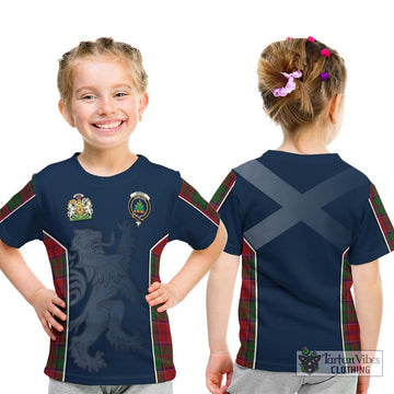 Grant Tartan Kid T-Shirt with Family Crest and Lion Rampant Vibes Sport Style - Tartan Vibes Clothing