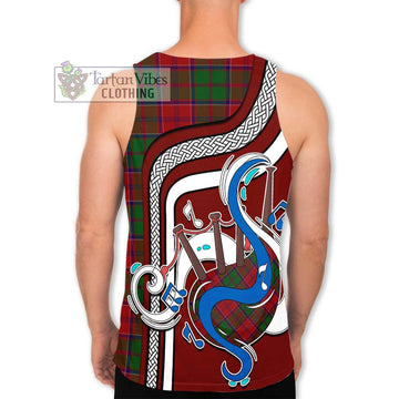 Grant Tartan Men's Tank Top with Epic Bagpipe Style