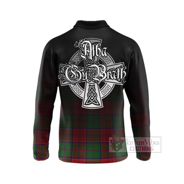 Grant Tartan Long Sleeve Polo Shirt Featuring Alba Gu Brath Family Crest Celtic Inspired