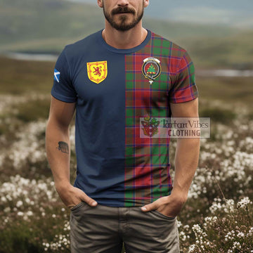 Tartan Vibes Clothing Grant Tartan T-Shirt Alba with Scottish Lion Royal Arm Half Style