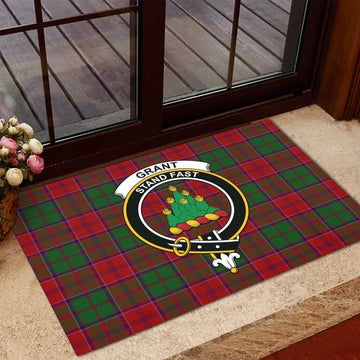 Grant Tartan Rubber Doormat with Family Crest