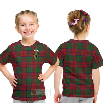 Grant Tartan Kid T-Shirt with Family Crest - Tartanvibesclothing Shop