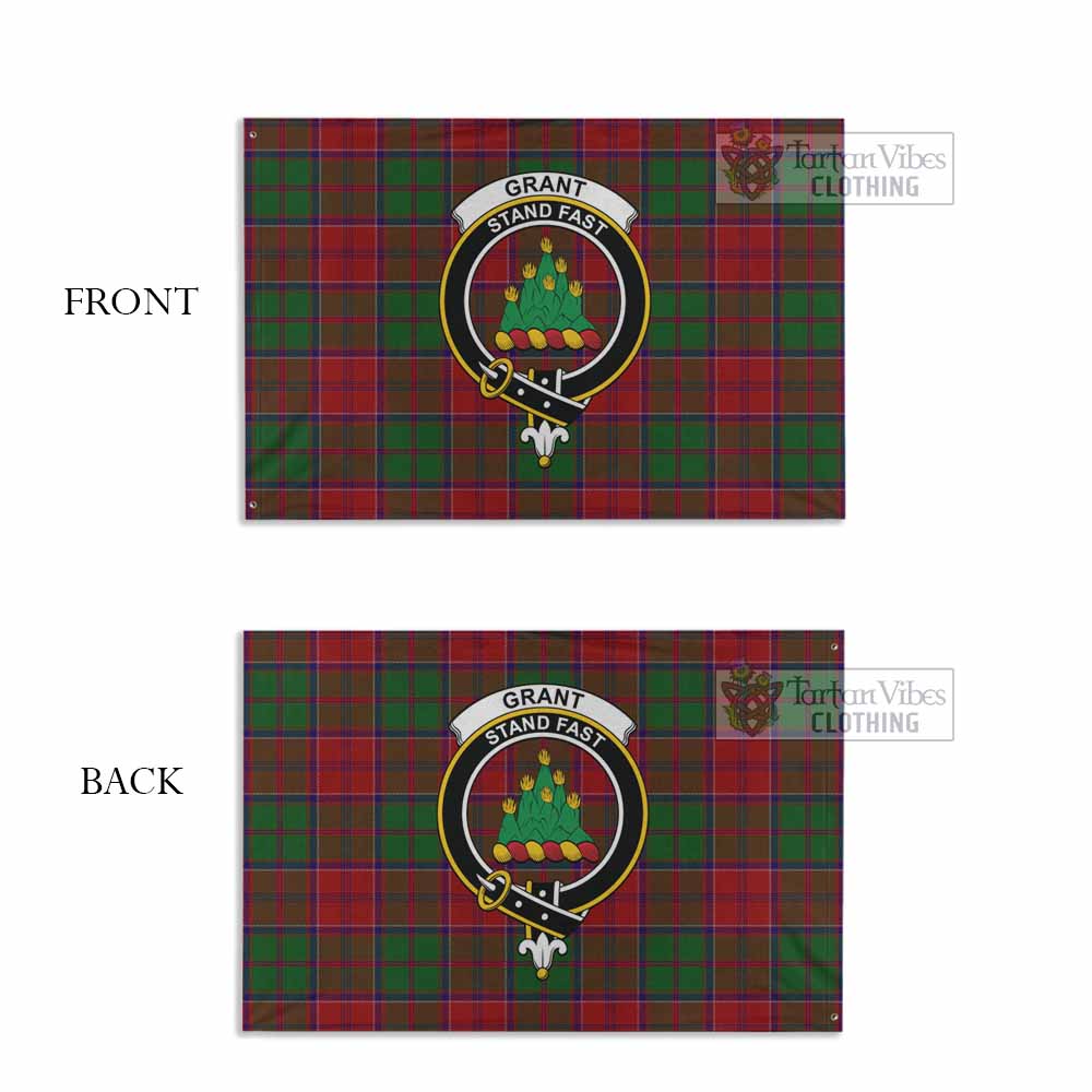 Tartan Vibes Clothing Grant Tartan House Flag with Family Crest