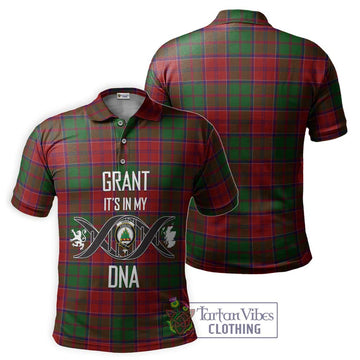 Grant Tartan Polo Shirt with Family Crest DNA In Me Style - Tartanvibesclothing Shop