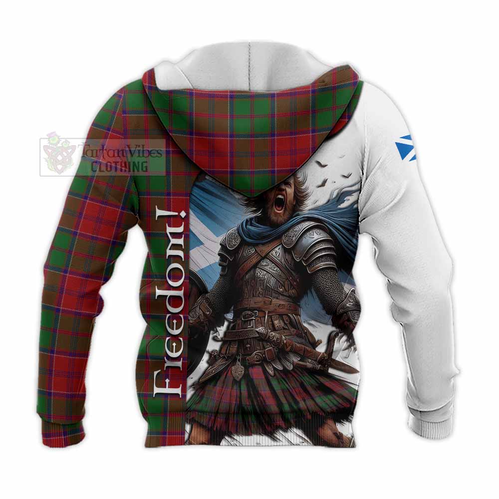 Tartan Vibes Clothing Grant Crest Tartan Knitted Hoodie Inspired by the Freedom of Scottish Warrior