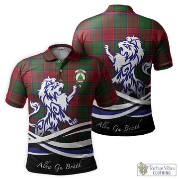 Grant Tartan Polo Shirt with Alba Gu Brath Regal Lion Emblem