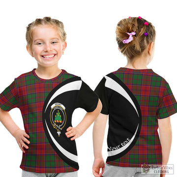 Grant Tartan Kid T-Shirt with Family Crest Circle Style - Tartan Vibes Clothing