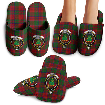 Grant Tartan Home Slippers with Family Crest