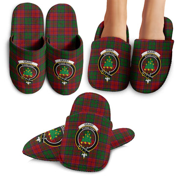 Grant Tartan Home Slippers with Family Crest - Tartanvibesclothing