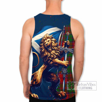 Grant Tartan Family Crest Men's Tank Top with Scottish Majestic Lion