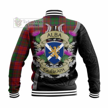 Grant Tartan Family Crest Baseball Jacket Lion Rampant Royal Thistle Shield Celtic Inspired