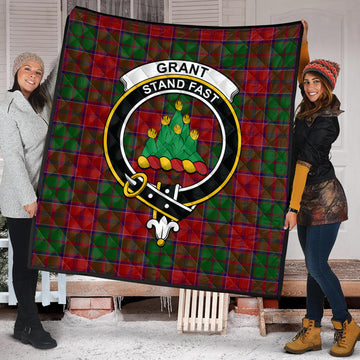 Grant Tartan Quilt with Family Crest