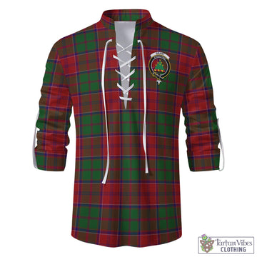 Tartan Vibes Clothing Grant Tartan Men's Scottish Traditional Jacobite Ghillie Kilt Shirt with Family Crest