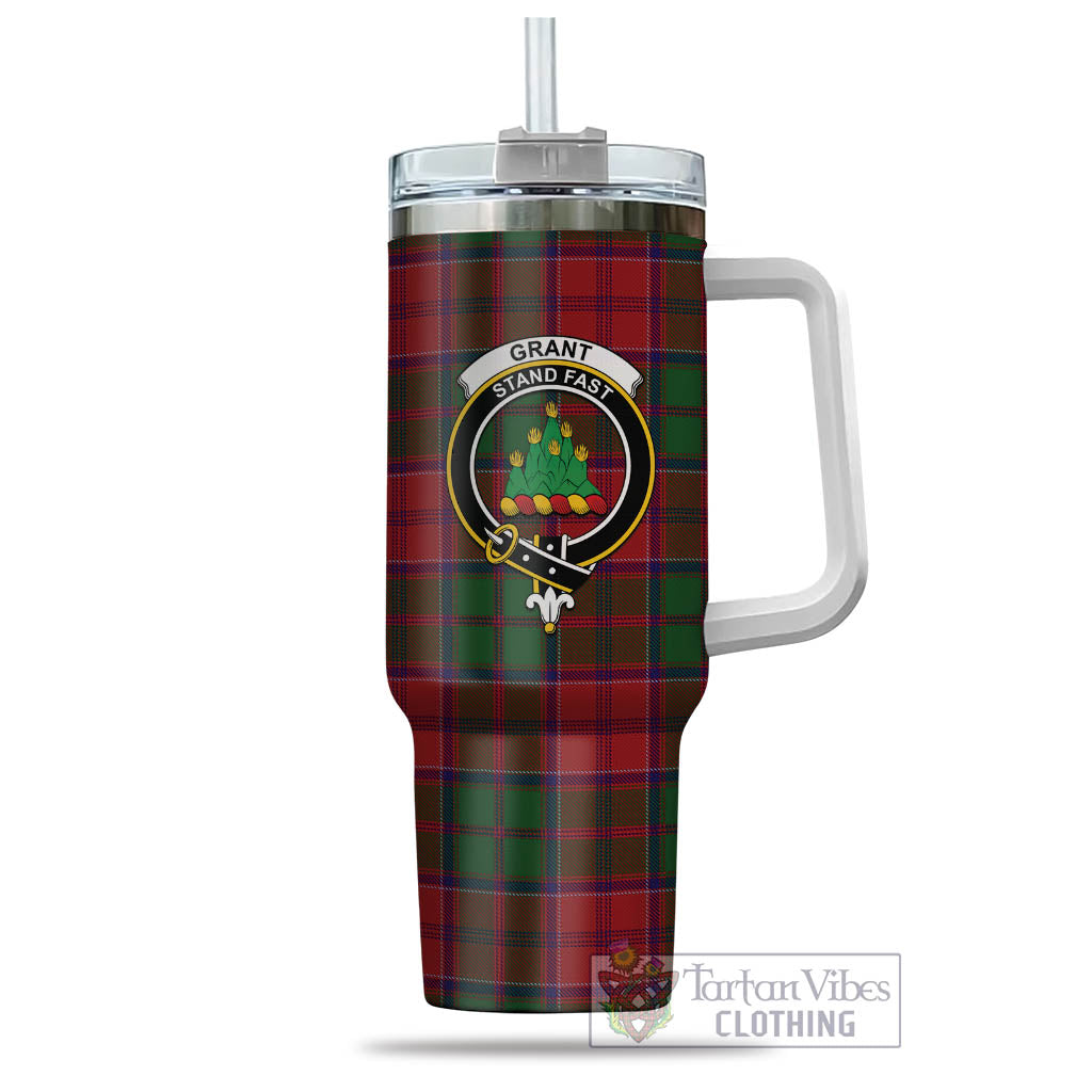 Tartan Vibes Clothing Grant Tartan and Family Crest Tumbler with Handle
