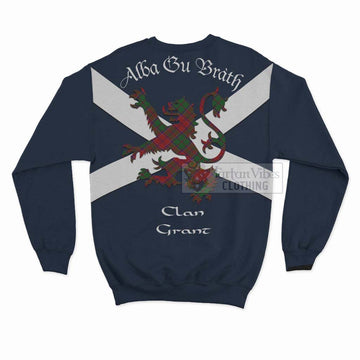 Grant Tartan Lion Rampant Sweatshirt Proudly Display Your Heritage with Alba Gu Brath and Clan Name