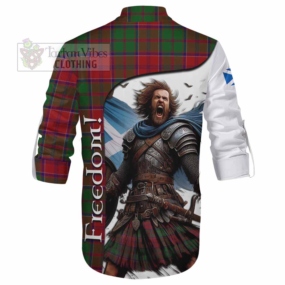 Tartan Vibes Clothing Grant Crest Tartan Ghillie Kilt Shirt Inspired by the Freedom of Scottish Warrior
