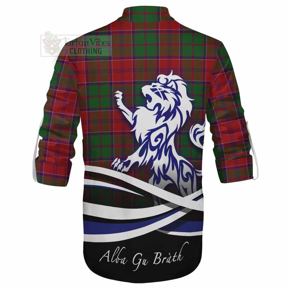 Tartan Vibes Clothing Grant Tartan Ghillie Kilt Shirt with Alba Gu Brath Regal Lion Emblem