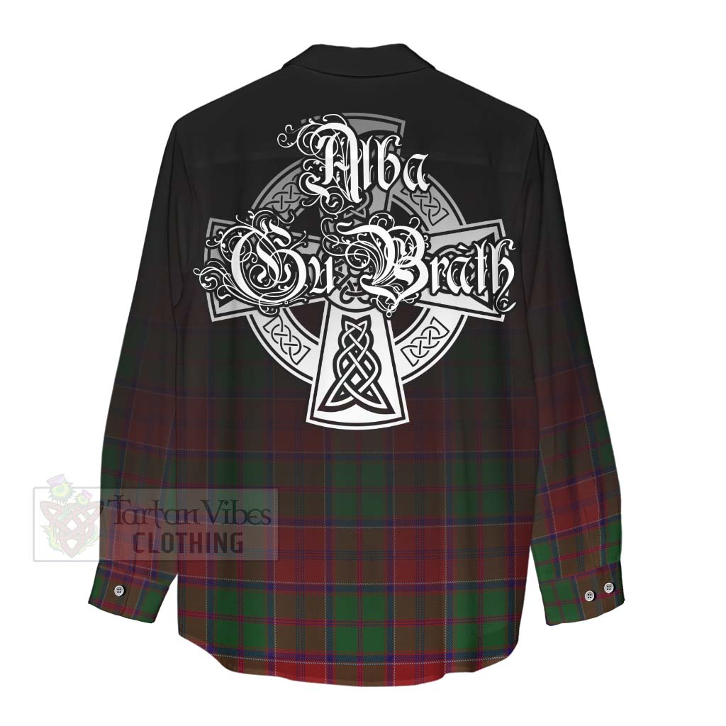 Tartan Vibes Clothing Grant Tartan Women's Casual Shirt Featuring Alba Gu Brath Family Crest Celtic Inspired