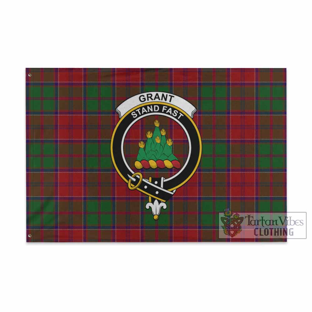 Tartan Vibes Clothing Grant Tartan House Flag with Family Crest