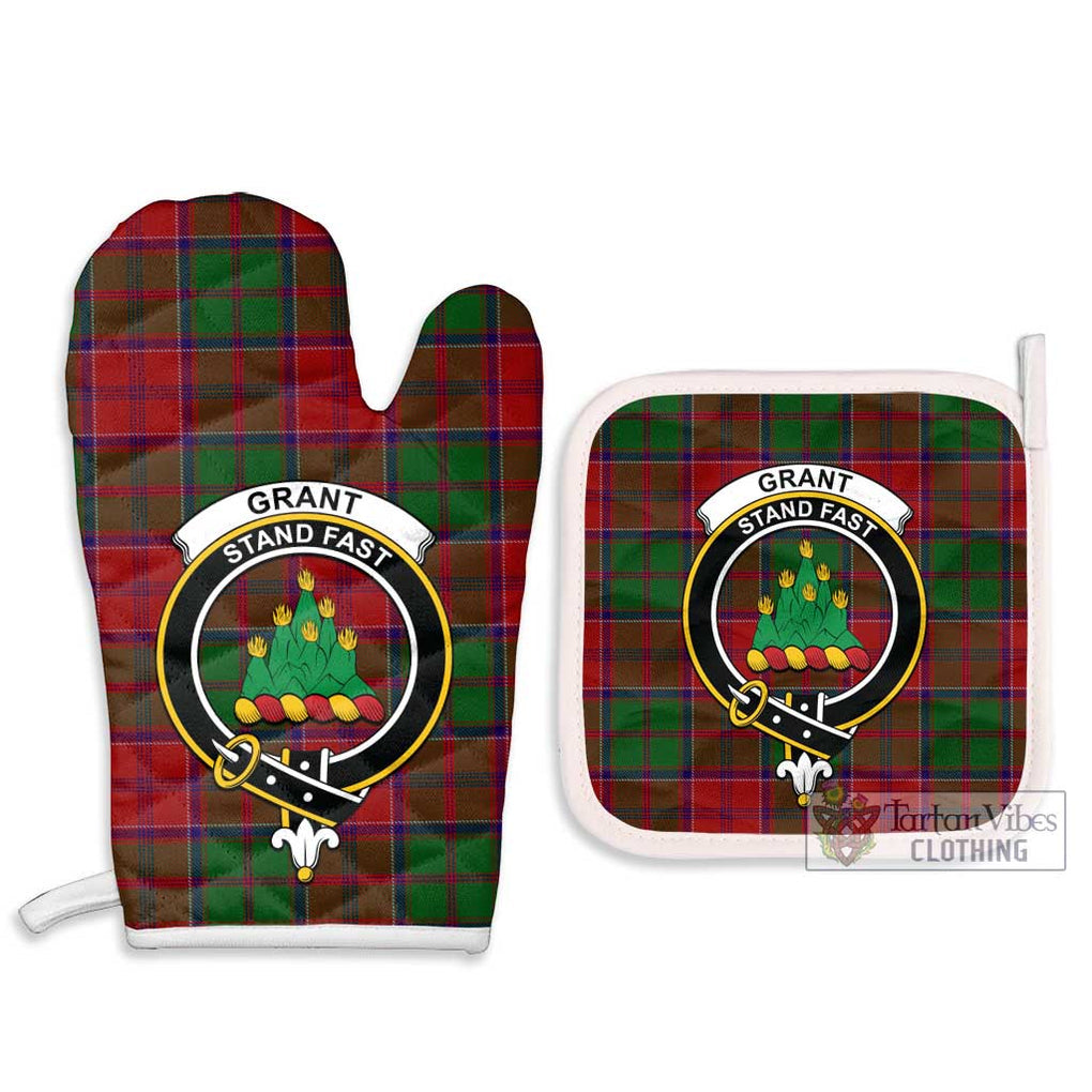 Grant Tartan Combo Oven Mitt & Pot-Holder with Family Crest Combo 1 Oven Mitt & 2 Pot-Holder White - Tartan Vibes Clothing