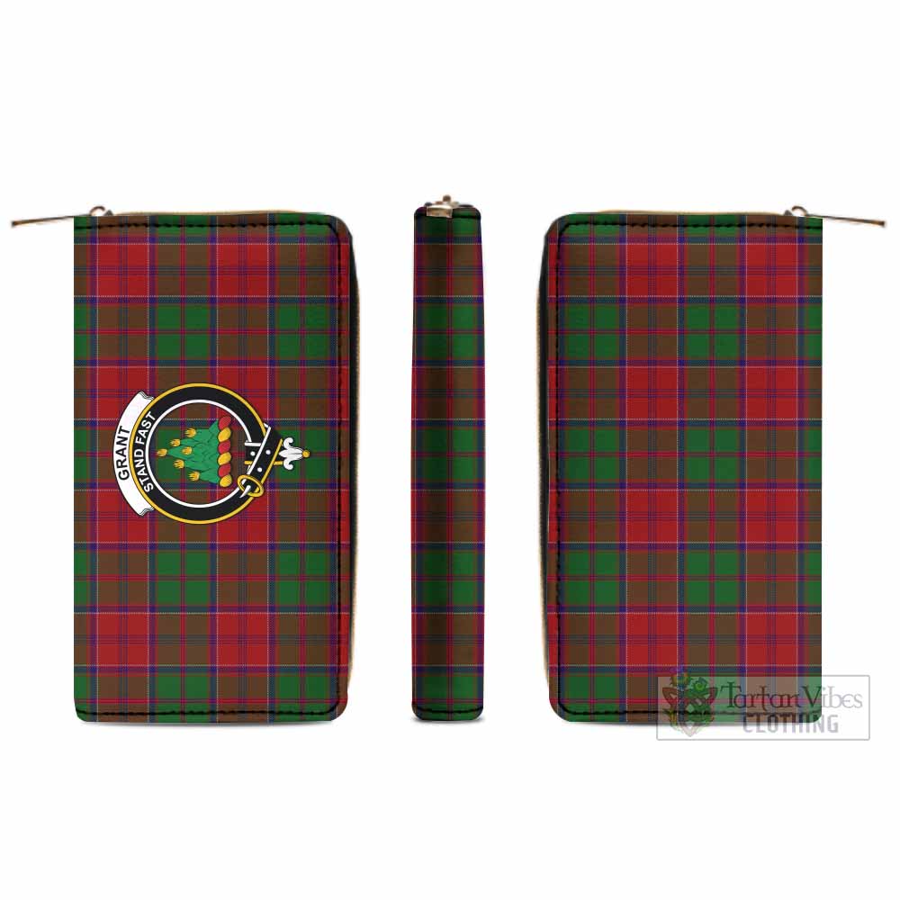 Tartan Vibes Clothing Grant Tartan Women's Leather Wallet with Family Crest