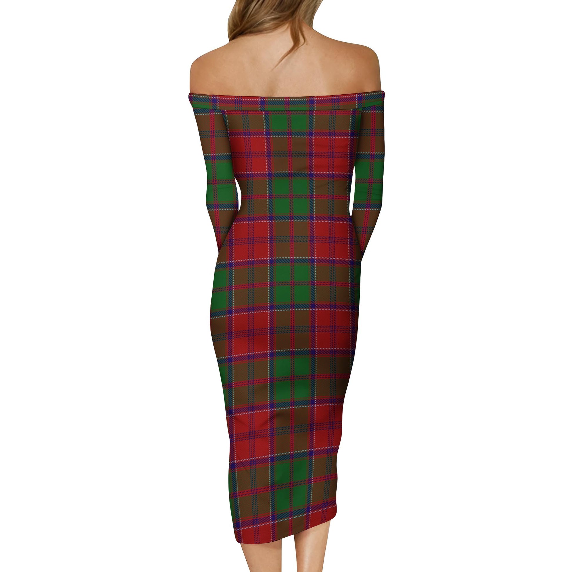 Grant Tartan Off Shoulder Lady Dress - Tartanvibesclothing