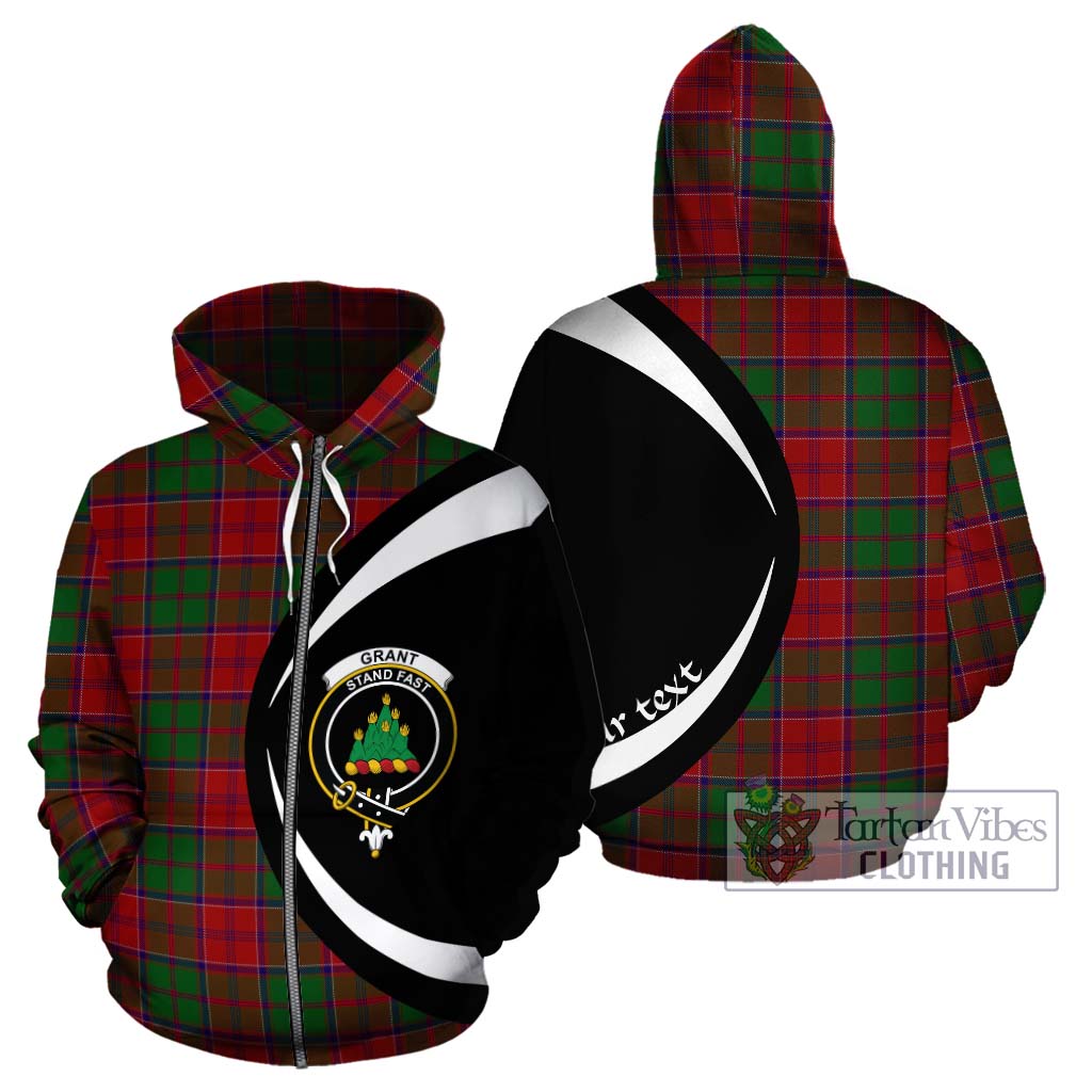 Tartan Vibes Clothing Grant Tartan Hoodie with Family Crest Circle Style