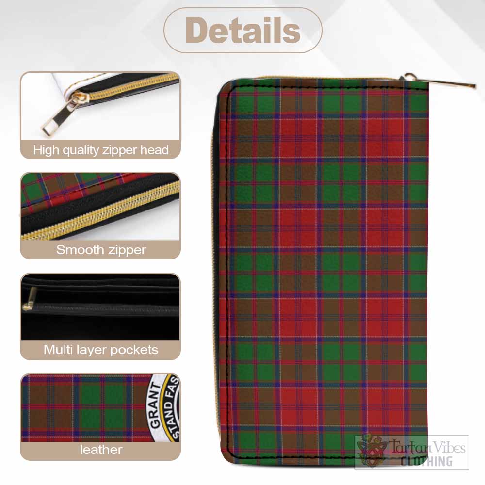 Tartan Vibes Clothing Grant Tartan Women's Leather Wallet with Family Crest