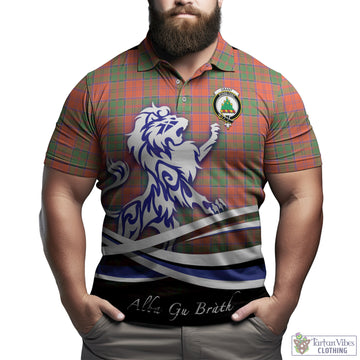 Grant Ancient Tartan Polo Shirt with Alba Gu Brath Regal Lion Emblem