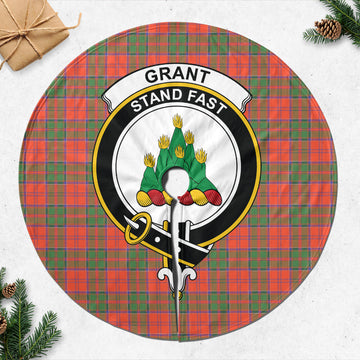 Grant Ancient Tartan Christmas Tree Skirt with Family Crest
