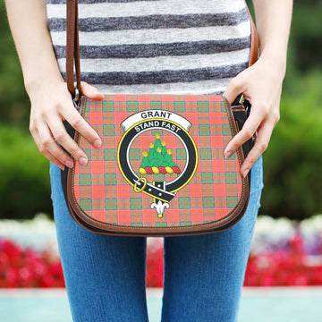 Grant Ancient Tartan Saddle Bag with Family Crest