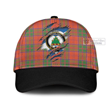 Grant Ancient Tartan Classic Cap with Family Crest In Me Style