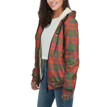 Grant Ancient Tartan Sherpa Hoodie with Family Crest