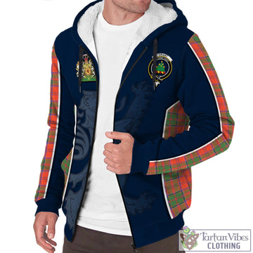 Grant Ancient Tartan Sherpa Hoodie with Family Crest and Lion Rampant Vibes Sport Style
