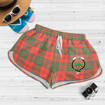 Grant Ancient Tartan Womens Shorts with Family Crest