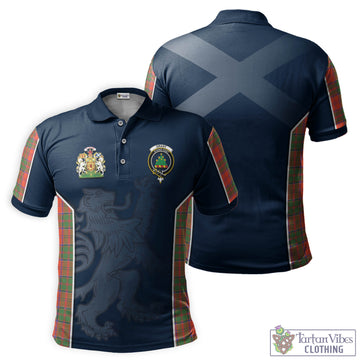 Grant Ancient Tartan Men's Polo Shirt with Family Crest and Lion Rampant Vibes Sport Style