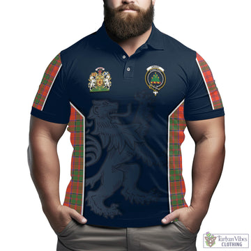 Grant Ancient Tartan Men's Polo Shirt with Family Crest and Lion Rampant Vibes Sport Style