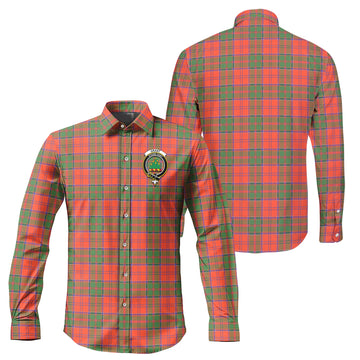 Grant Ancient Tartan Long Sleeve Button Up Shirt with Family Crest