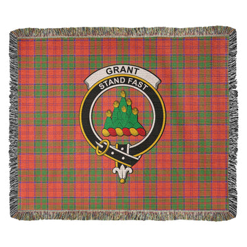 Grant Ancient Tartan Woven Blanket with Family Crest