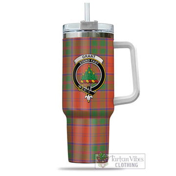 Grant Ancient Tartan and Family Crest Tumbler with Handle