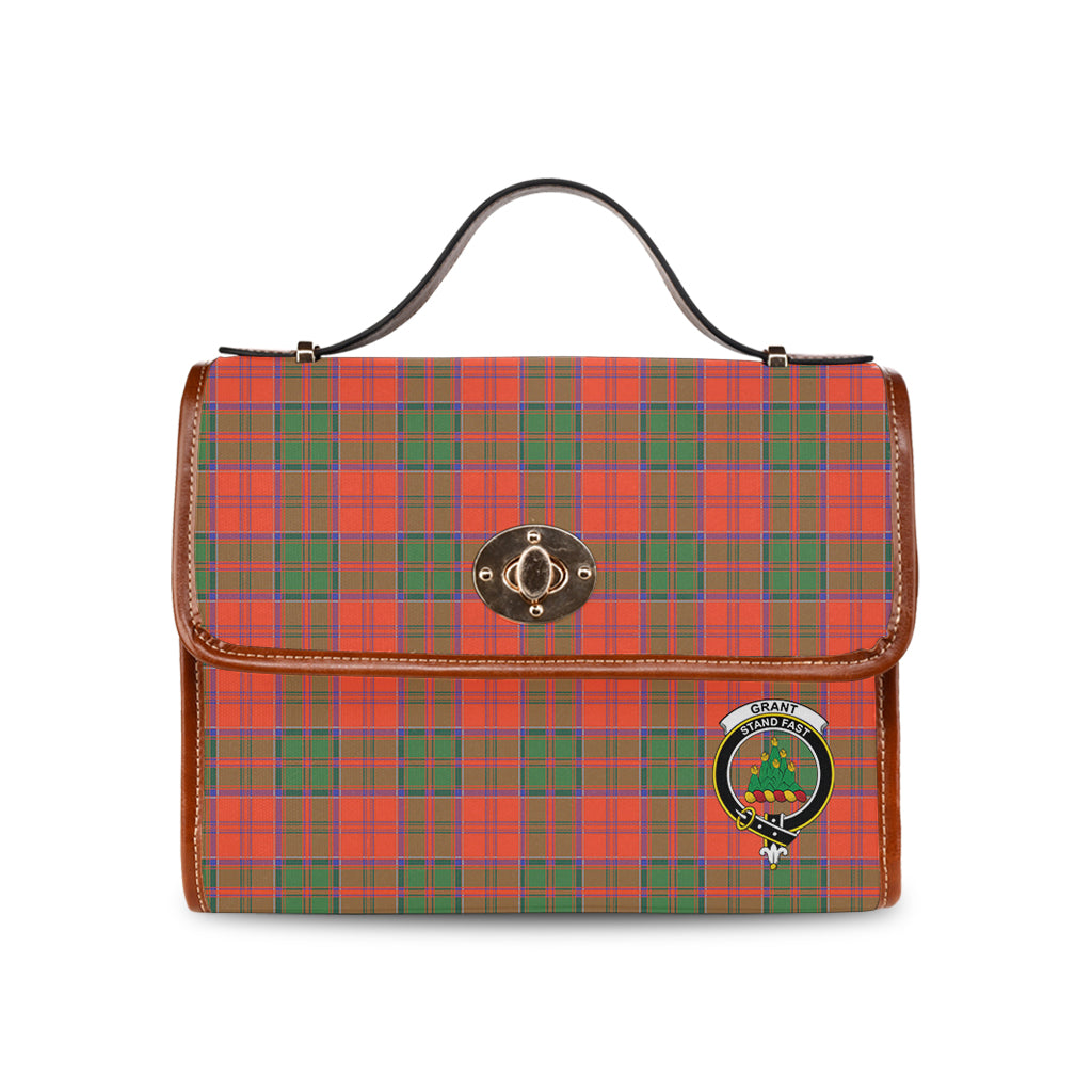 grant-ancient-tartan-leather-strap-waterproof-canvas-bag-with-family-crest
