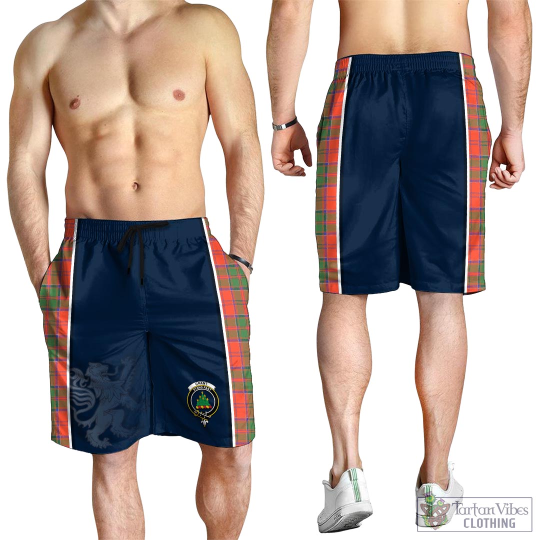 Tartan Vibes Clothing Grant Ancient Tartan Men's Shorts with Family Crest and Lion Rampant Vibes Sport Style