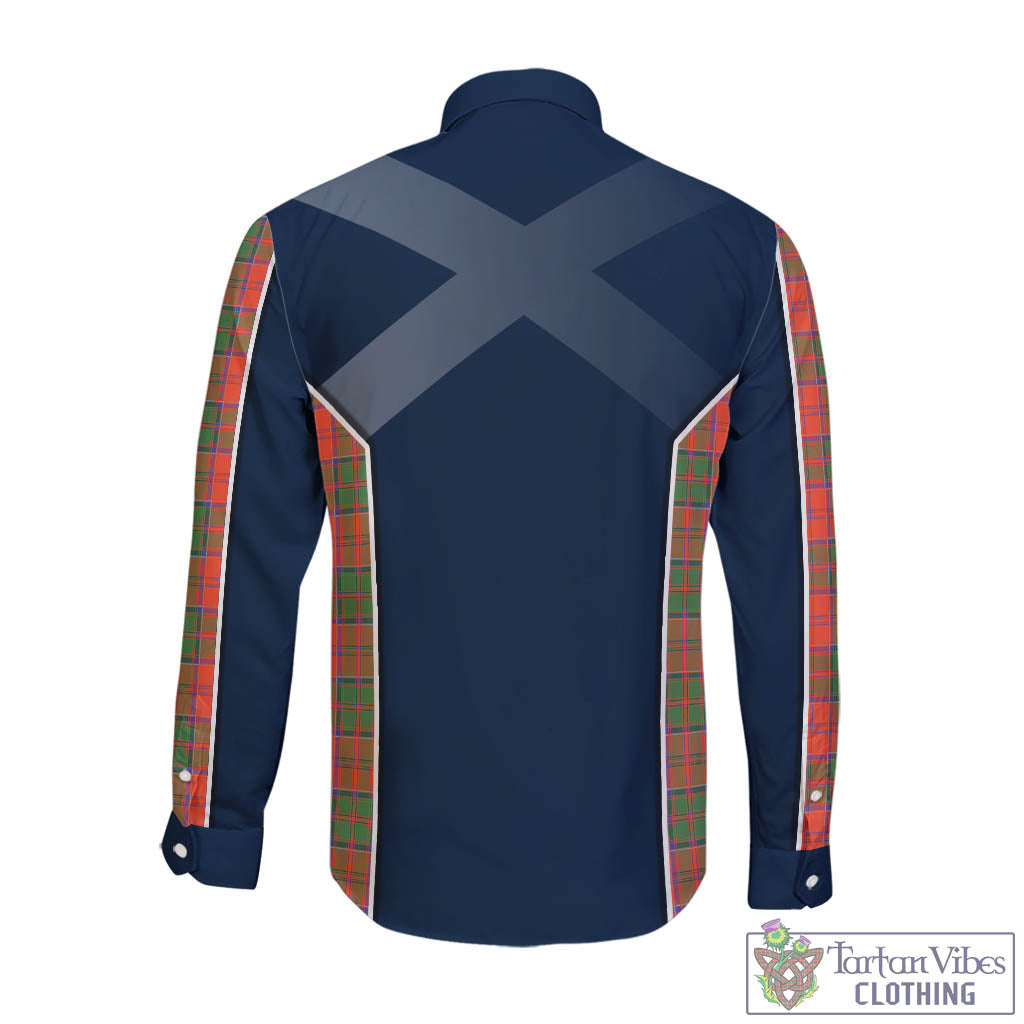 Tartan Vibes Clothing Grant Ancient Tartan Long Sleeve Button Up Shirt with Family Crest and Lion Rampant Vibes Sport Style