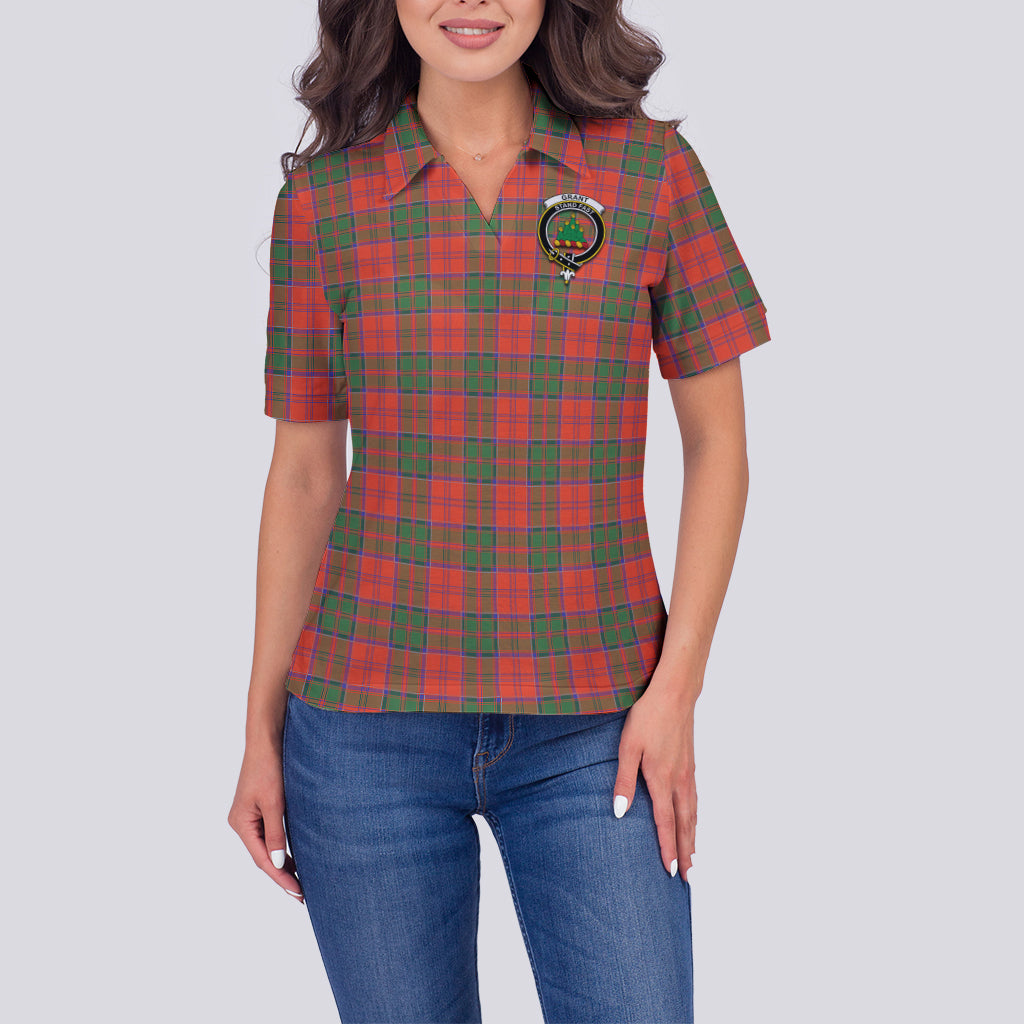grant-ancient-tartan-polo-shirt-with-family-crest-for-women