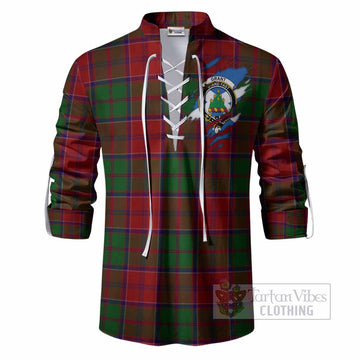 Grant Clan Crest In Me Tartan Ghillie Shirt Scotland Flag Style