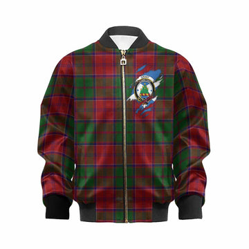 Grant Clan Crest In Me Tartan Kid Bomber Jacket Scotland Flag Style
