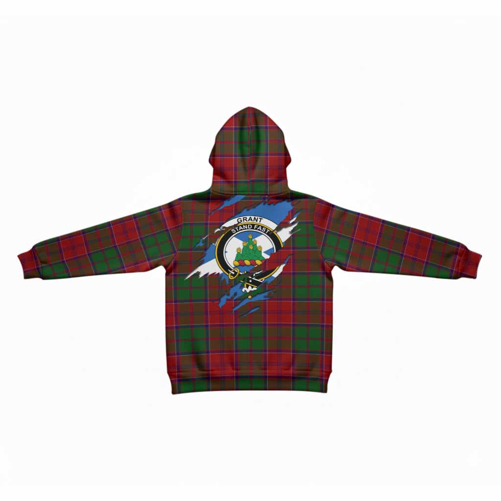 Grant Clan Crest In Me Tartan Kid Hoodie Scotland Flag Style