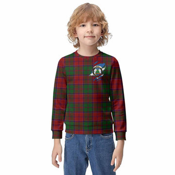 Grant Clan Crest In Me Tartan Kid Knitted Sweatshirt Scotland Flag Style