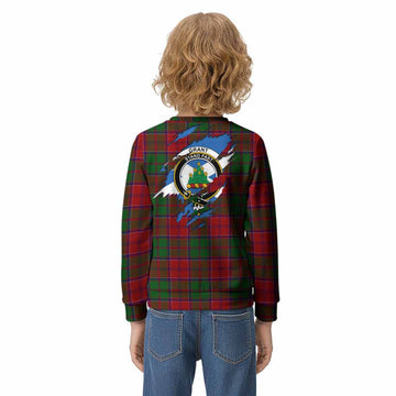 Grant Clan Crest In Me Tartan Kid Knitted Sweatshirt Scotland Flag Style