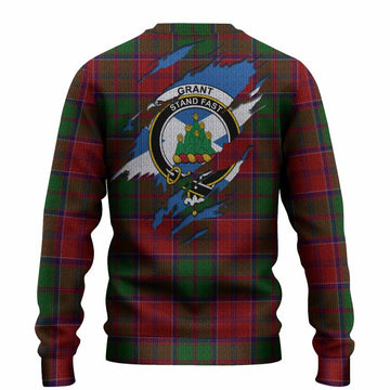 Grant Clan Crest In Me Tartan Knitted Sweater Scotland Flag Style